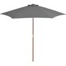 vidaXL Parasol met houten paal 270 cm antraciet