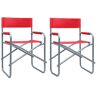 vidaXL Regisseursstoelen 2 st staal rood