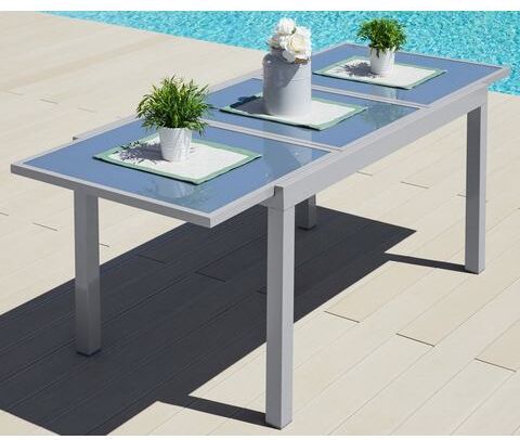 MERXX Tuintafel »Amalfi«  - 249.99 - zilver - Size: Tischplatte: Sicherheitsglas, Gestell: Aluminium