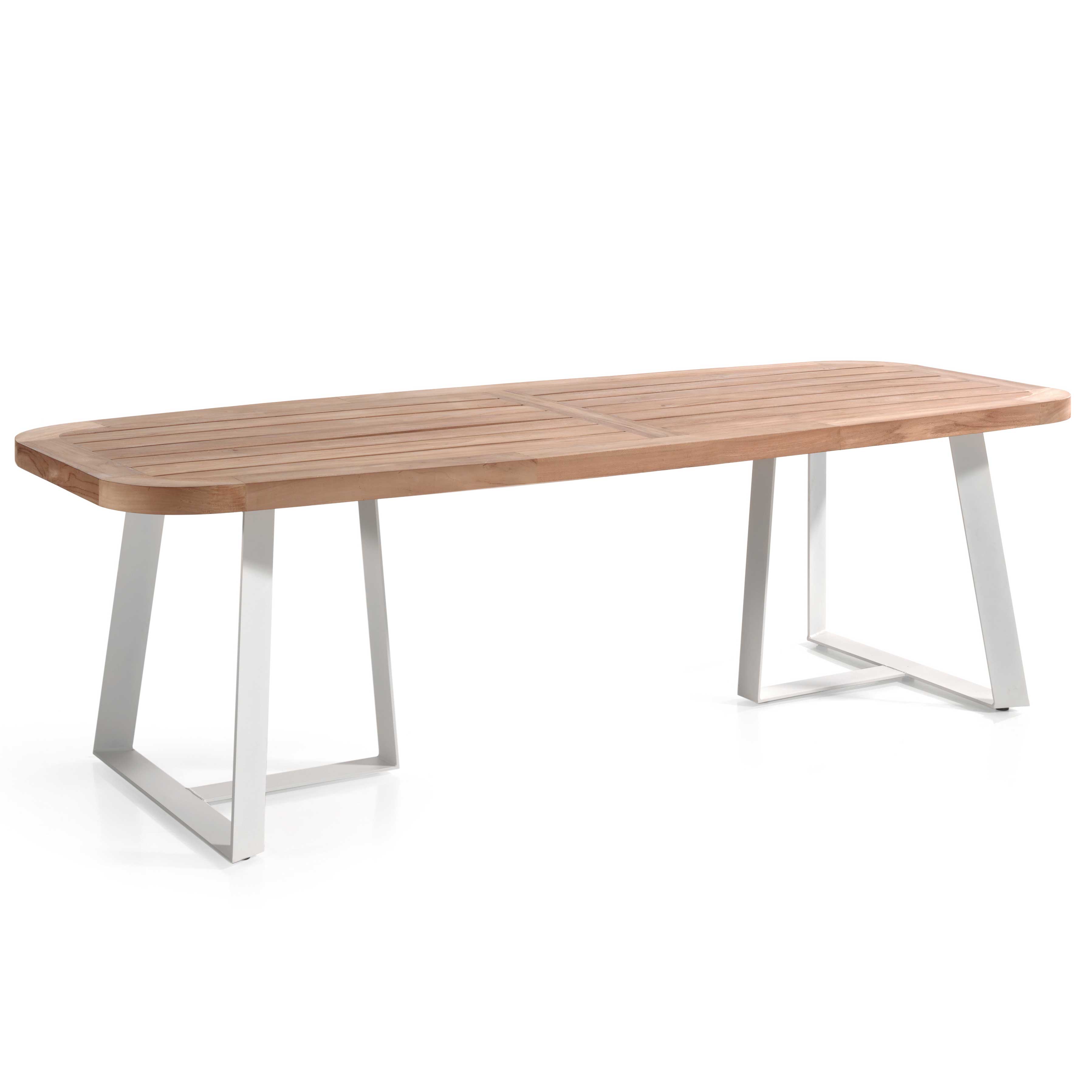 Gescova Tuintafel Sienna 100x250 - wit/teak