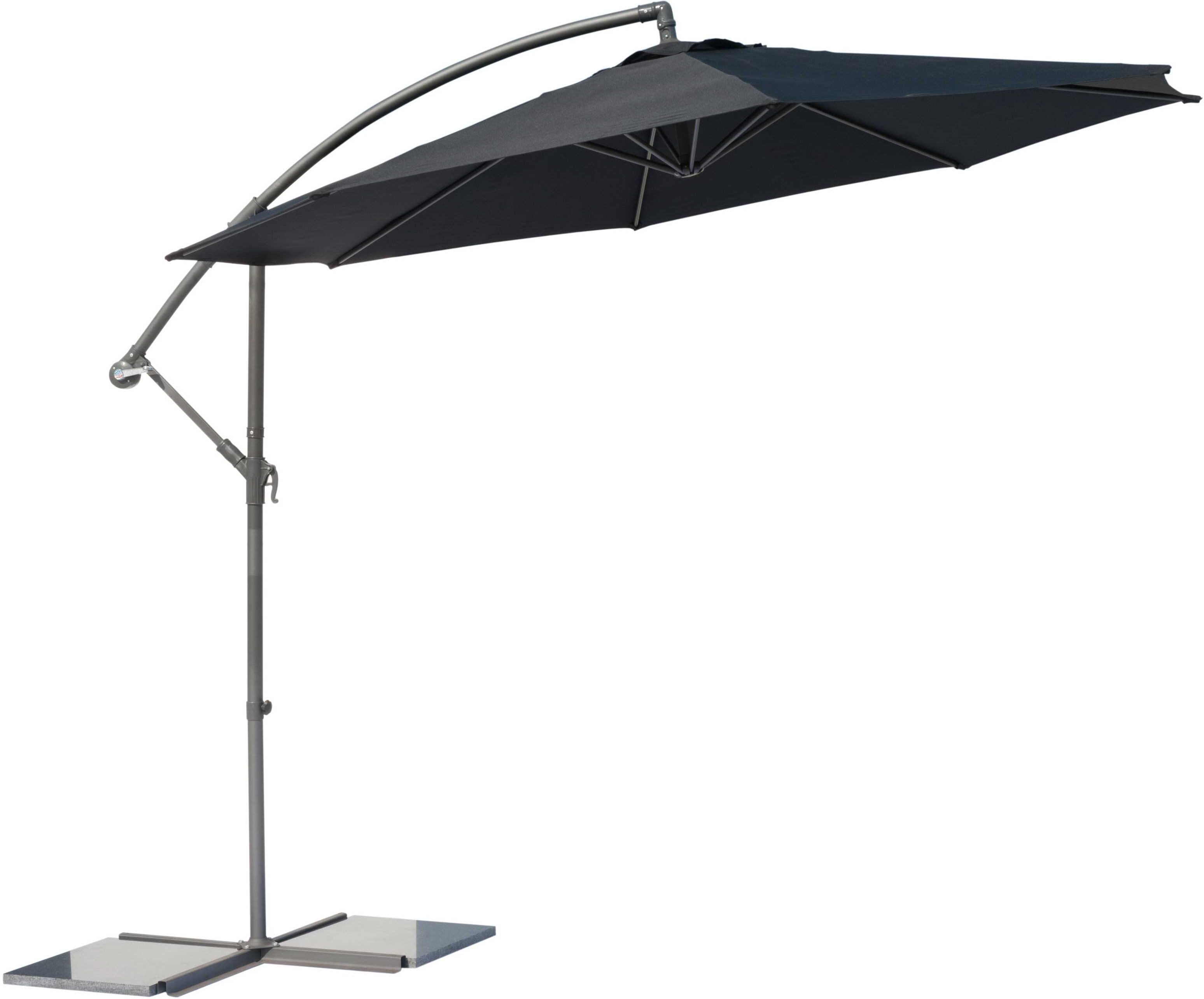 Sens-Line Parasol Menorca Ø300 met kruisvoet – zwart