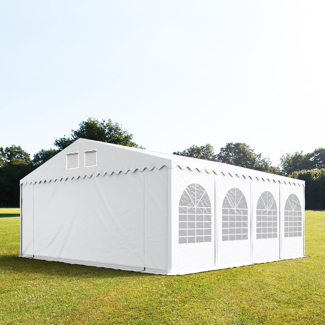 TOOLPORT Partytent 8x8m PVC 550 g/m² wit waterdicht Feesttent