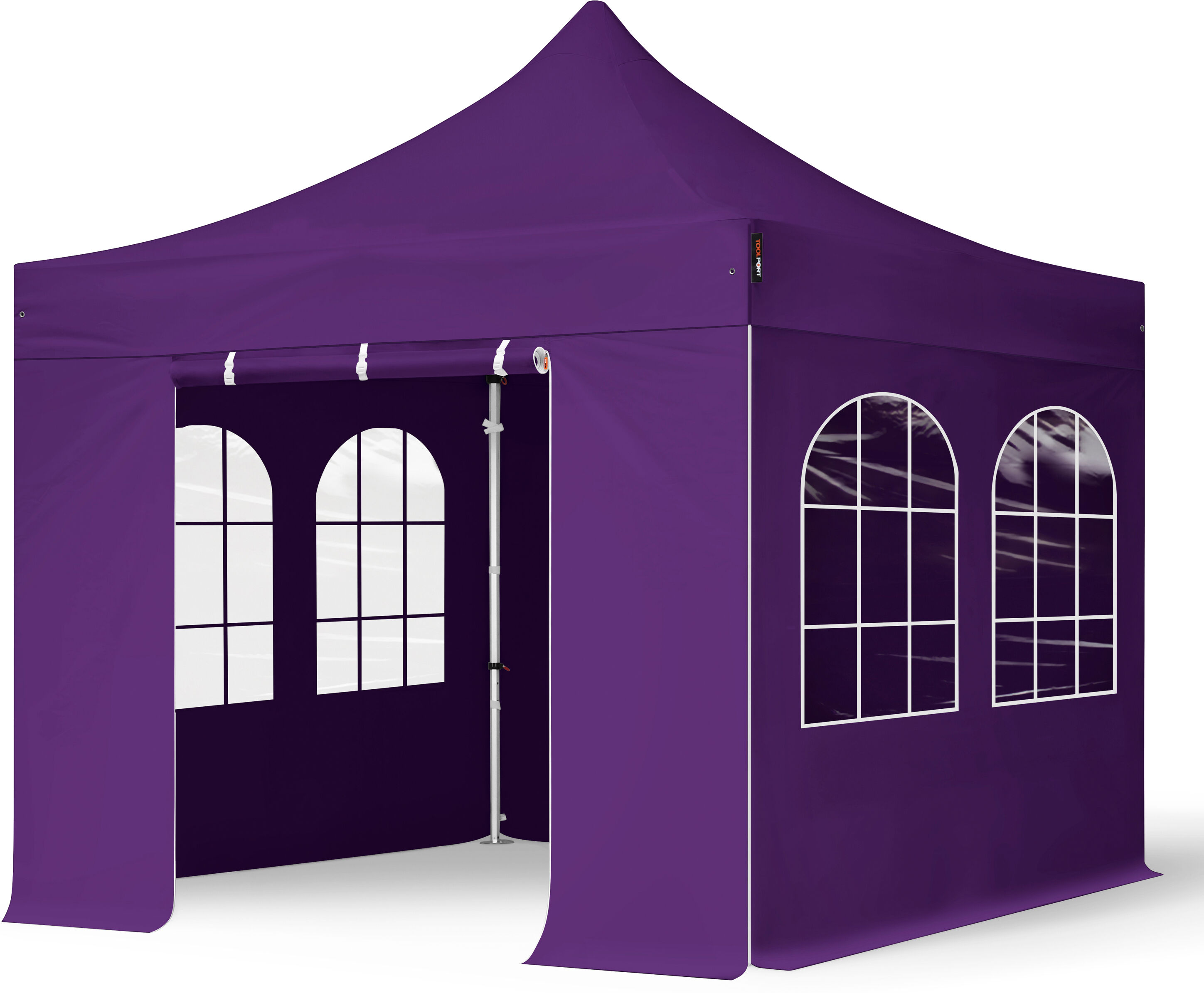 TOOLPORT Easy up Partytent 3x3m Hoogwaardig polyester 400 g/m² paars waterdicht Easy Up Tent, Pop Up Partytent, Harmonicatent, Vouwtent