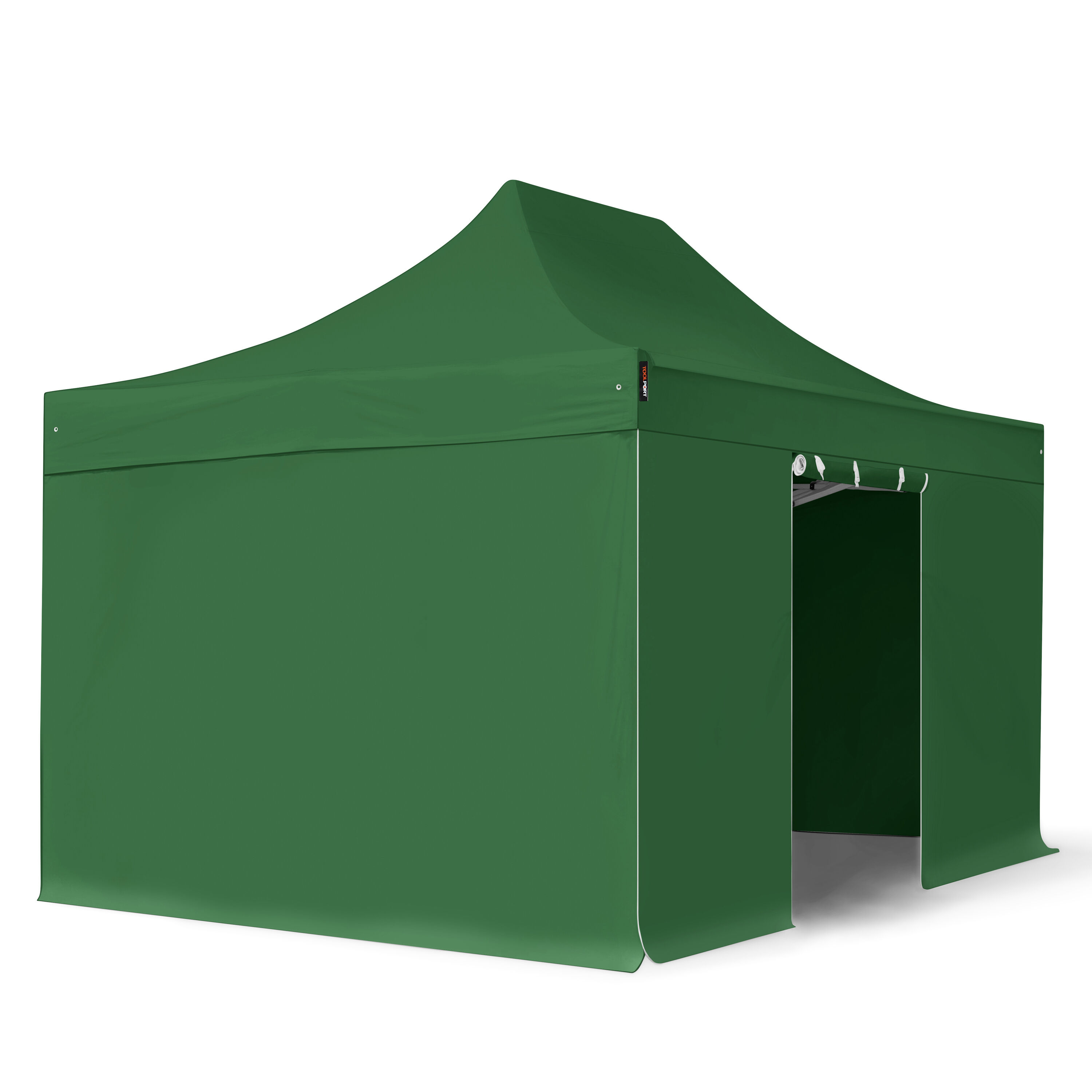 TOOLPORT Easy up Partytent 3x4,5m Hoogwaardig polyester 400 g/m² donkergroen waterdicht Easy Up Tent, Pop Up Partytent, Harmonicatent, Vouwtent