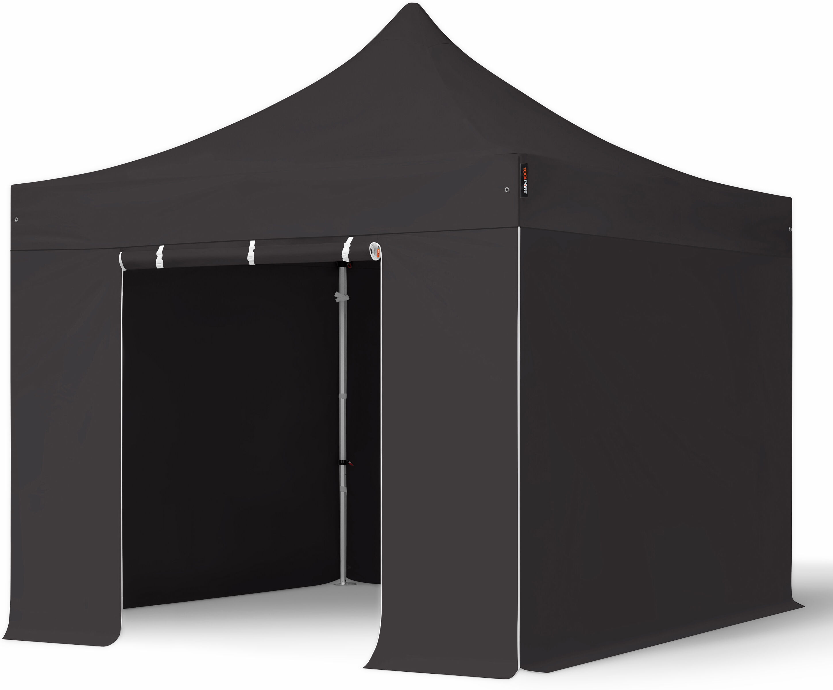 TOOLPORT Easy up Partytent 3x3m Hoogwaardig polyester 400 g/m² zwart waterdicht Easy Up Tent, Pop Up Partytent, Harmonicatent, Vouwtent