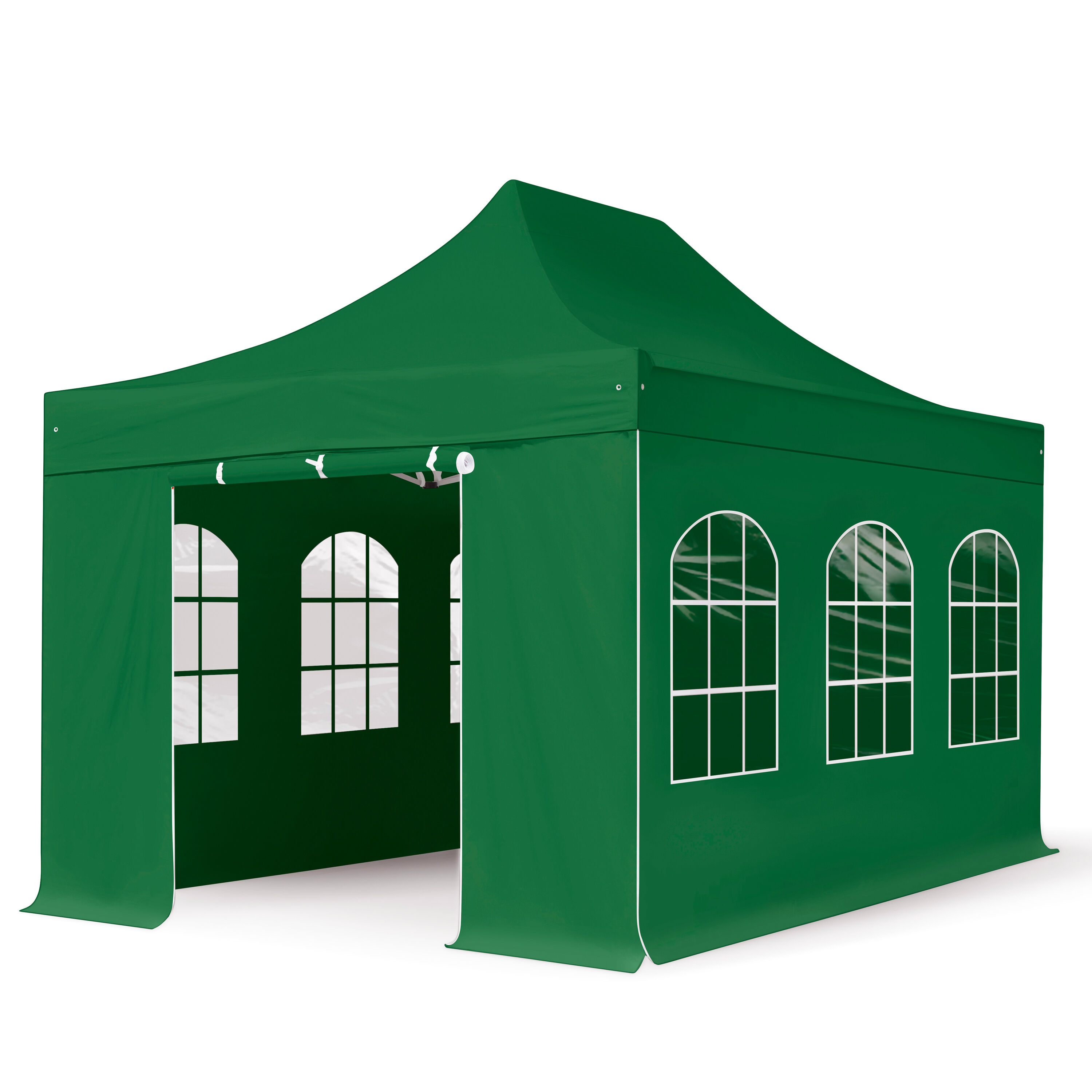 TOOLPORT Easy up Partytent 3x4,5m Hoogwaardig polyester 400 g/m² donkergroen waterdicht Easy Up Tent, Pop Up Partytent, Harmonicatent, Vouwtent
