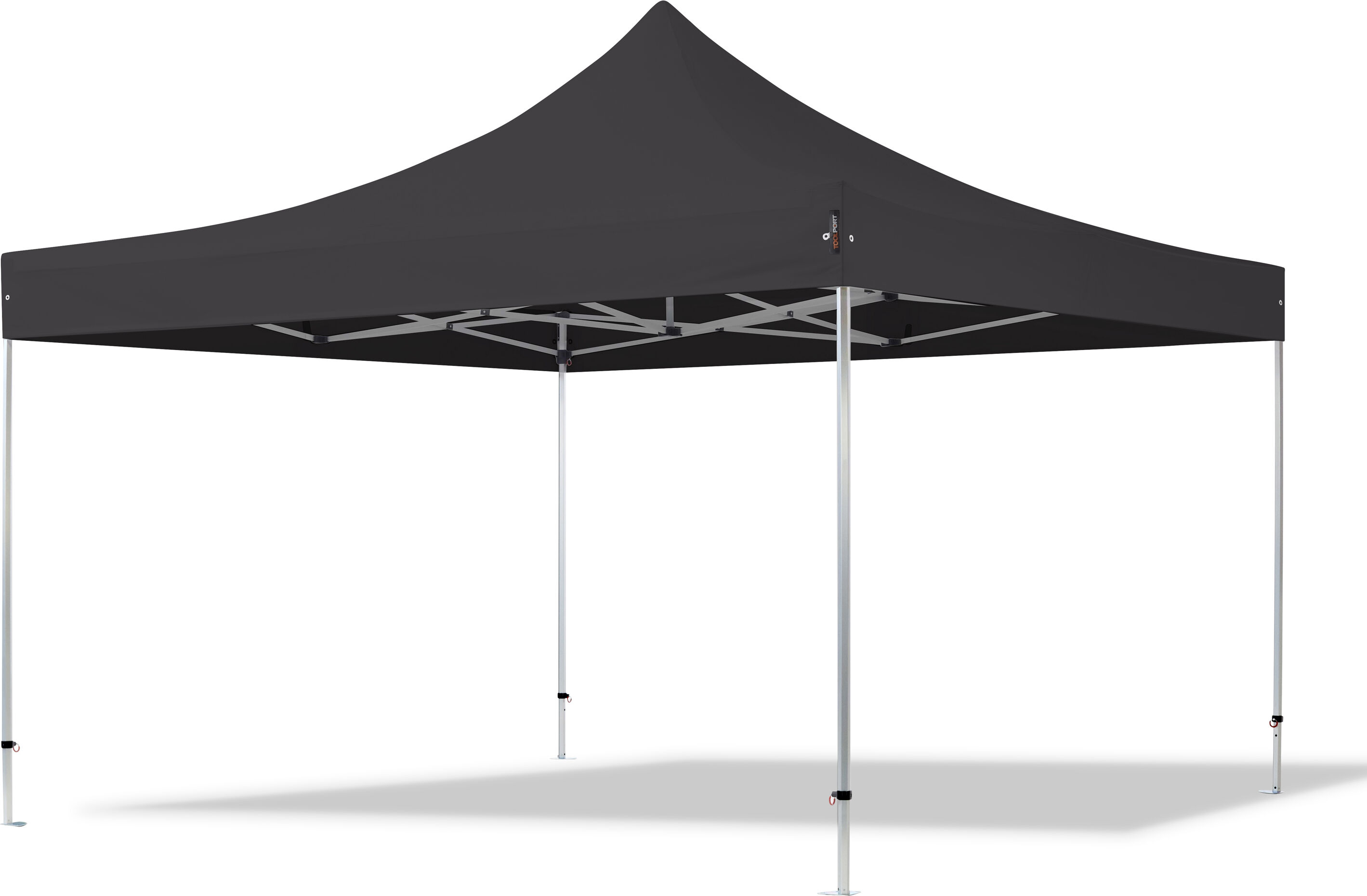 TOOLPORT Easy up Partytent 4x4m Hoogwaardig polyester 400 g/m² zwart waterdicht Easy Up Tent, Pop Up Partytent, Harmonicatent, Vouwtent