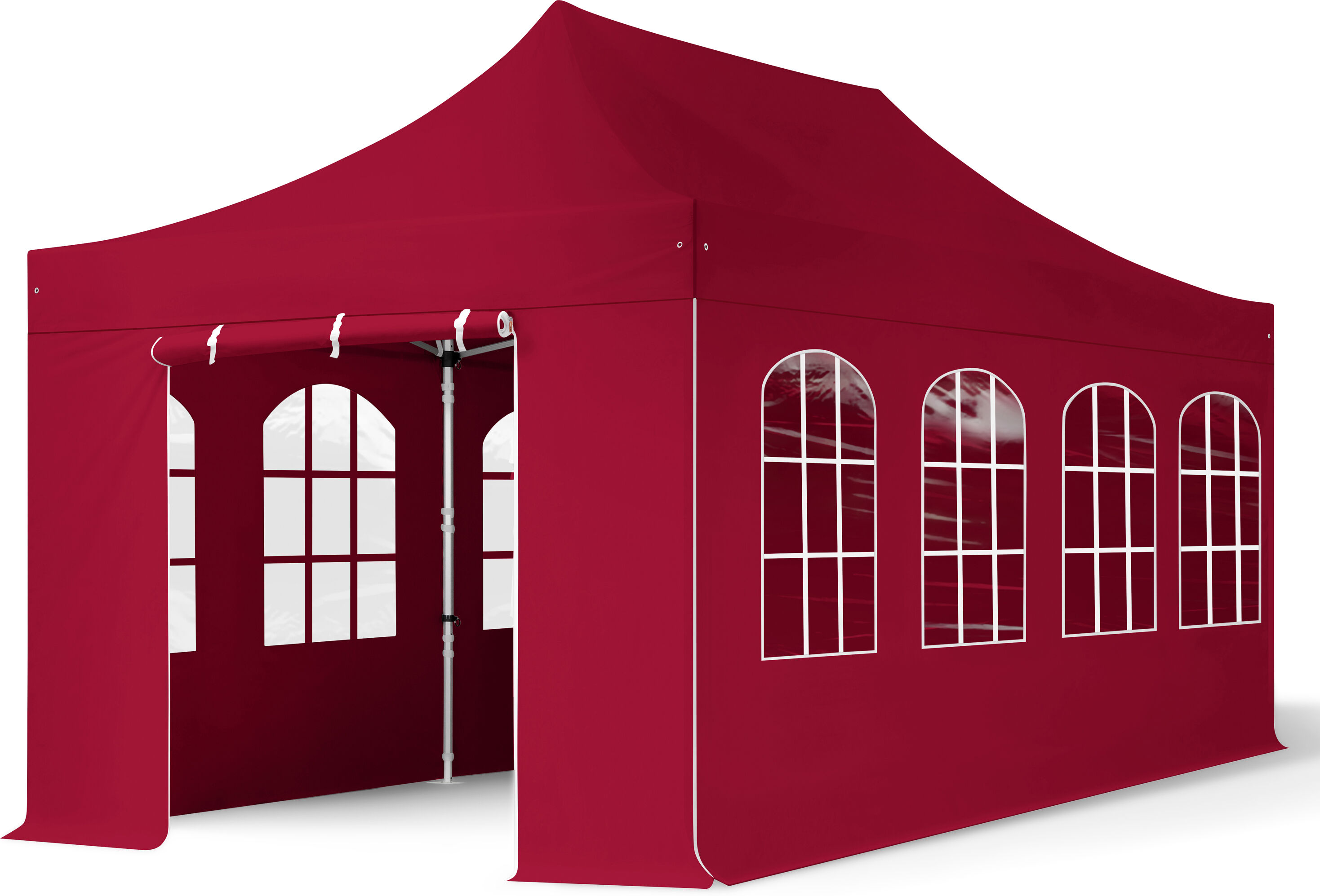 TOOLPORT Easy up Partytent 3x6m Hoogwaardig polyester 400 g/m² rood waterdicht Easy Up Tent, Pop Up Partytent, Harmonicatent, Vouwtent