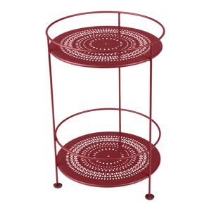 Fermob Guinguette Side Table With Perforated Double Top Chili 43