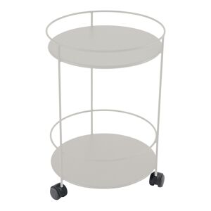 Fermob Guinguette Side Wheeled Table With Solid Double Top Clay Grey A5