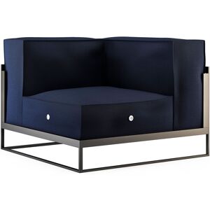 Röshults Garden Moore Corner Frame, Anthracite, Cushion Back + Seat, Navy Blue