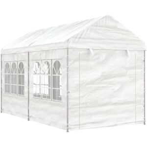 vidaXL Paviljong med tak hvit 4,46x2,28x2,69 m polyetylen