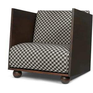 ferm LIVING Rum Lounge Chair Check Dark Stained-Sand-Black