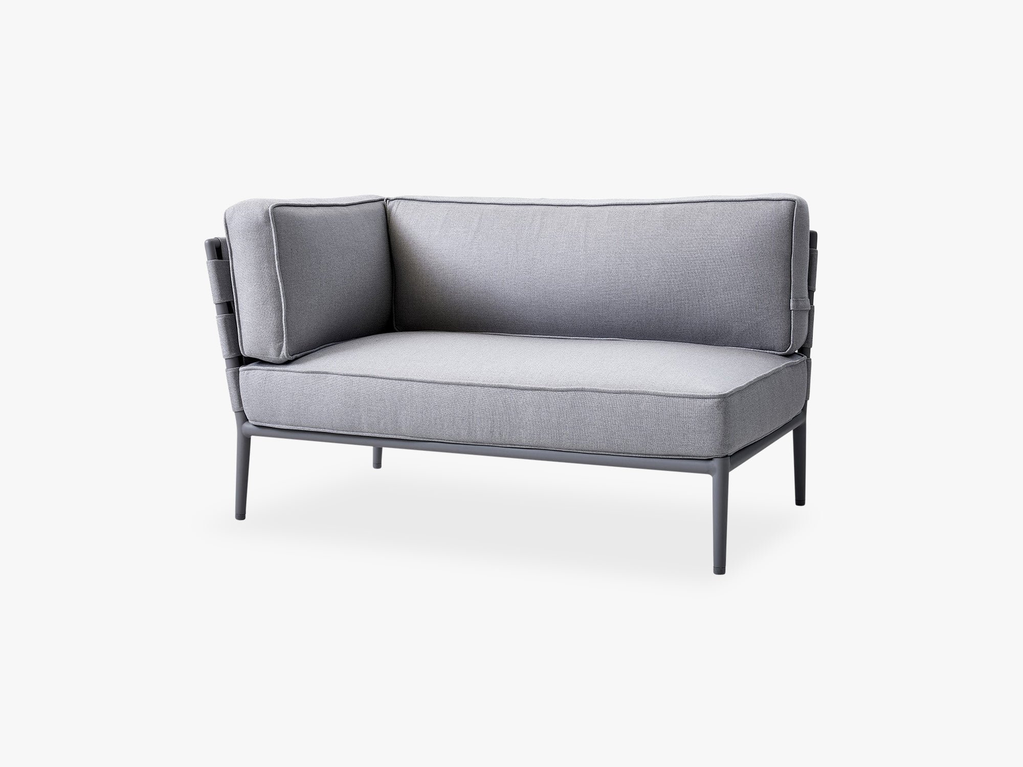 Cane-Line Conic 2-seter sofa høyre modul, lys grå