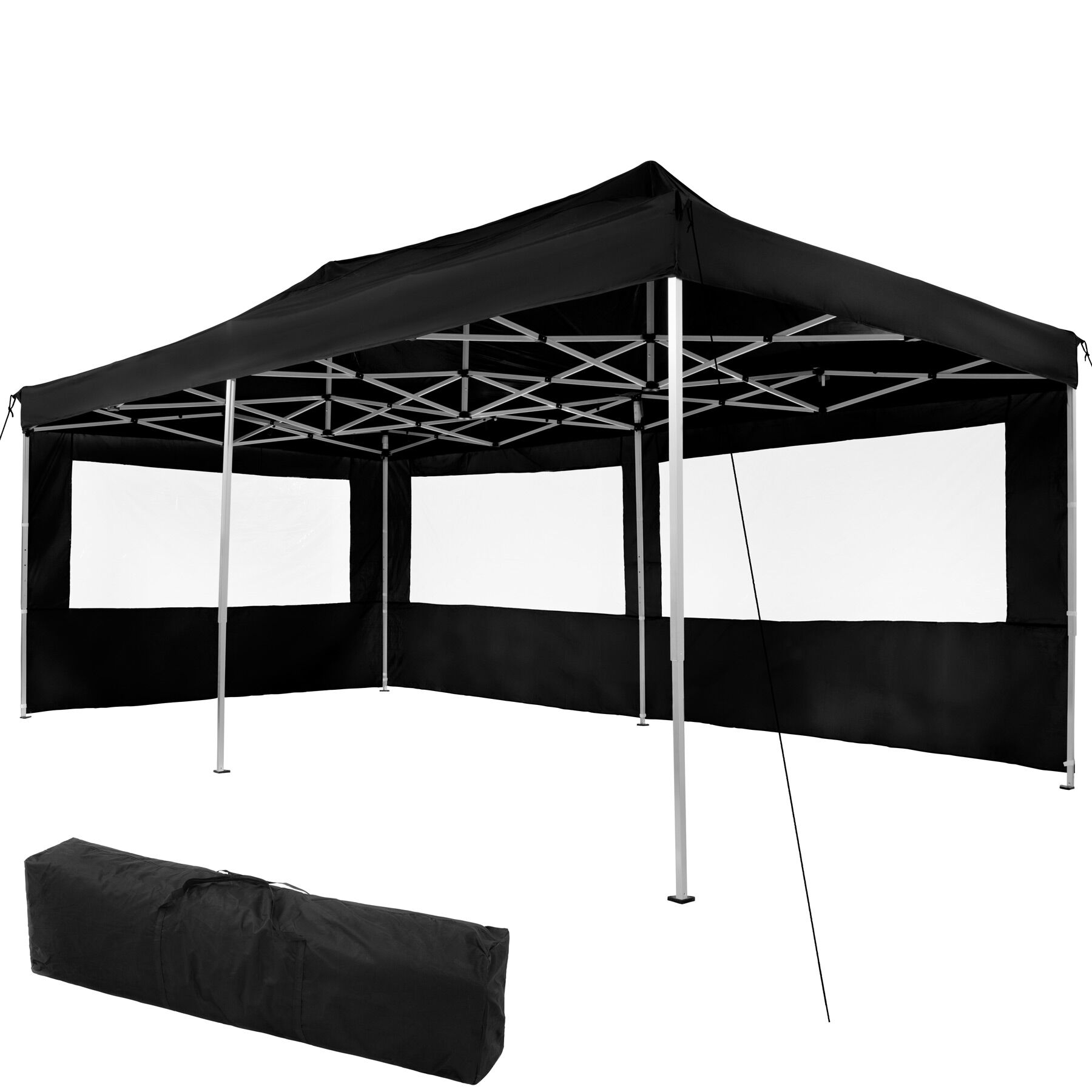 tectake Paviljong Viola 3x6 m med 2 vegger - svart