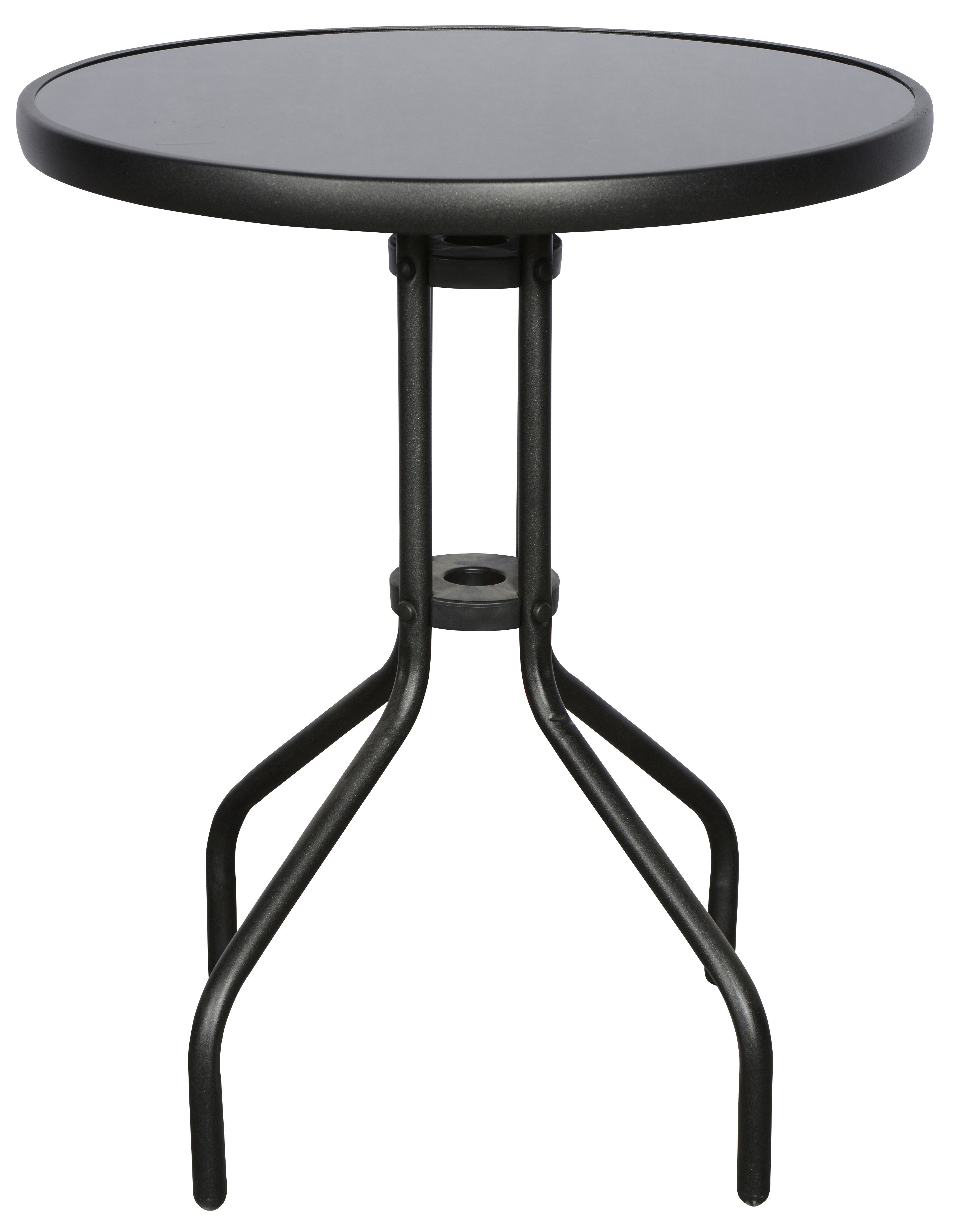 Aske cafe- og balkongmøbel kafebord, Ø60 cm svart/svart.