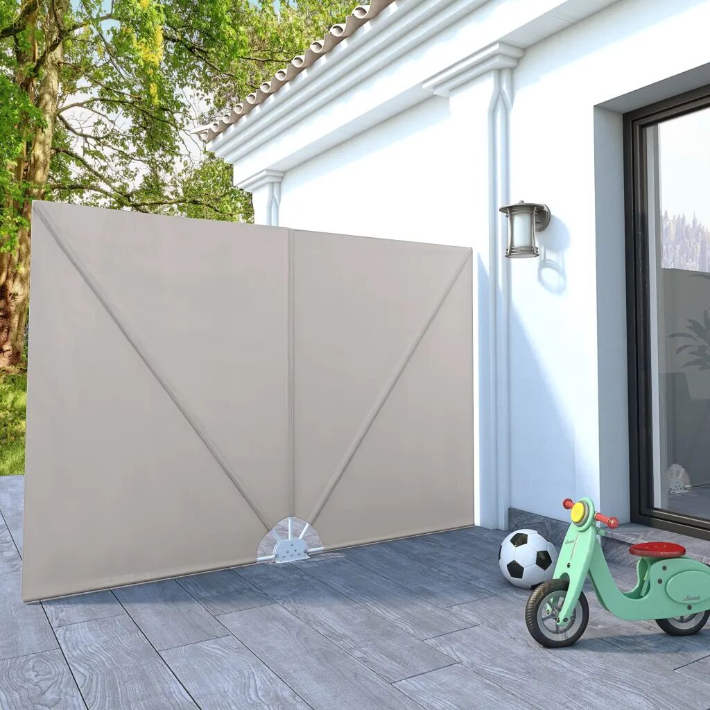 vidaXL Sammenleggbar sidemarkise for terrasse krem 240x160 cm