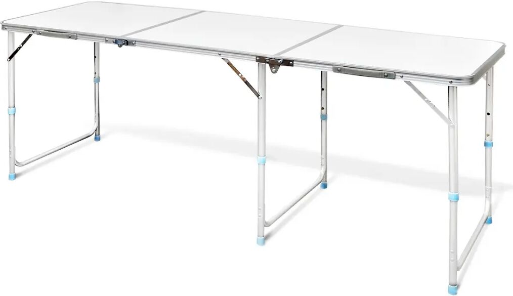 vidaXL Sammenleggbart campingbord høydejusterbar aluminium 180 x 60 cm