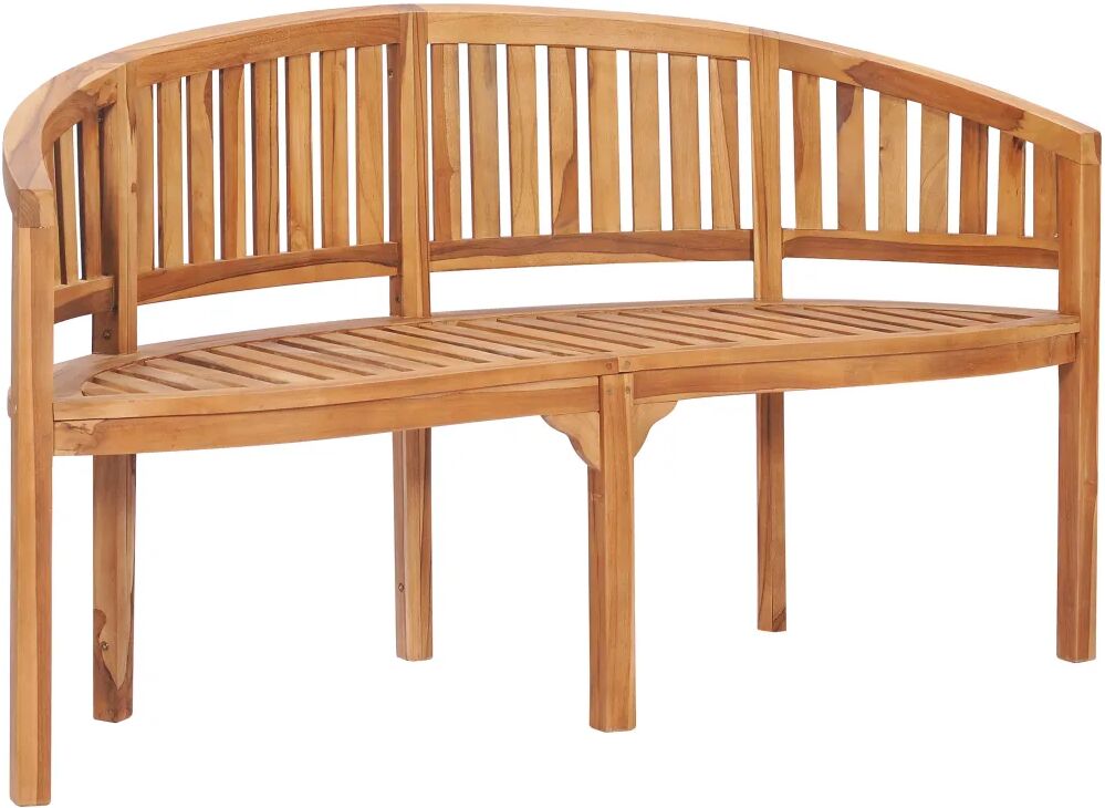 vidaXL Benk bananformet 151 cm heltre teak