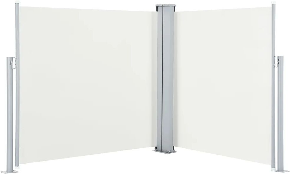 vidaXL Uttrekkbar sidemarkise 120x600 cm kremhvit