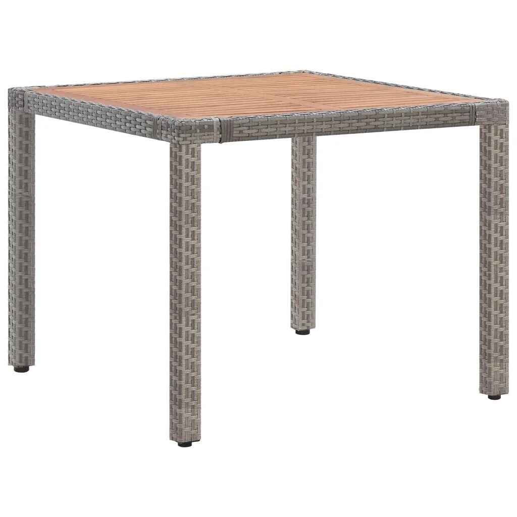 vidaXL Hagebord grå 90x90x75 cm polyrotting og heltre akasie