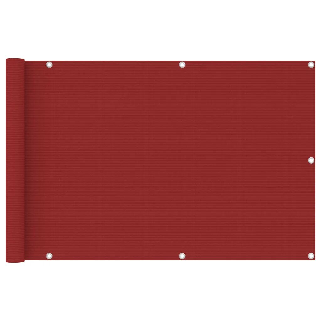 vidaXL Balkongskjerm rød 90x400 cm HDPE