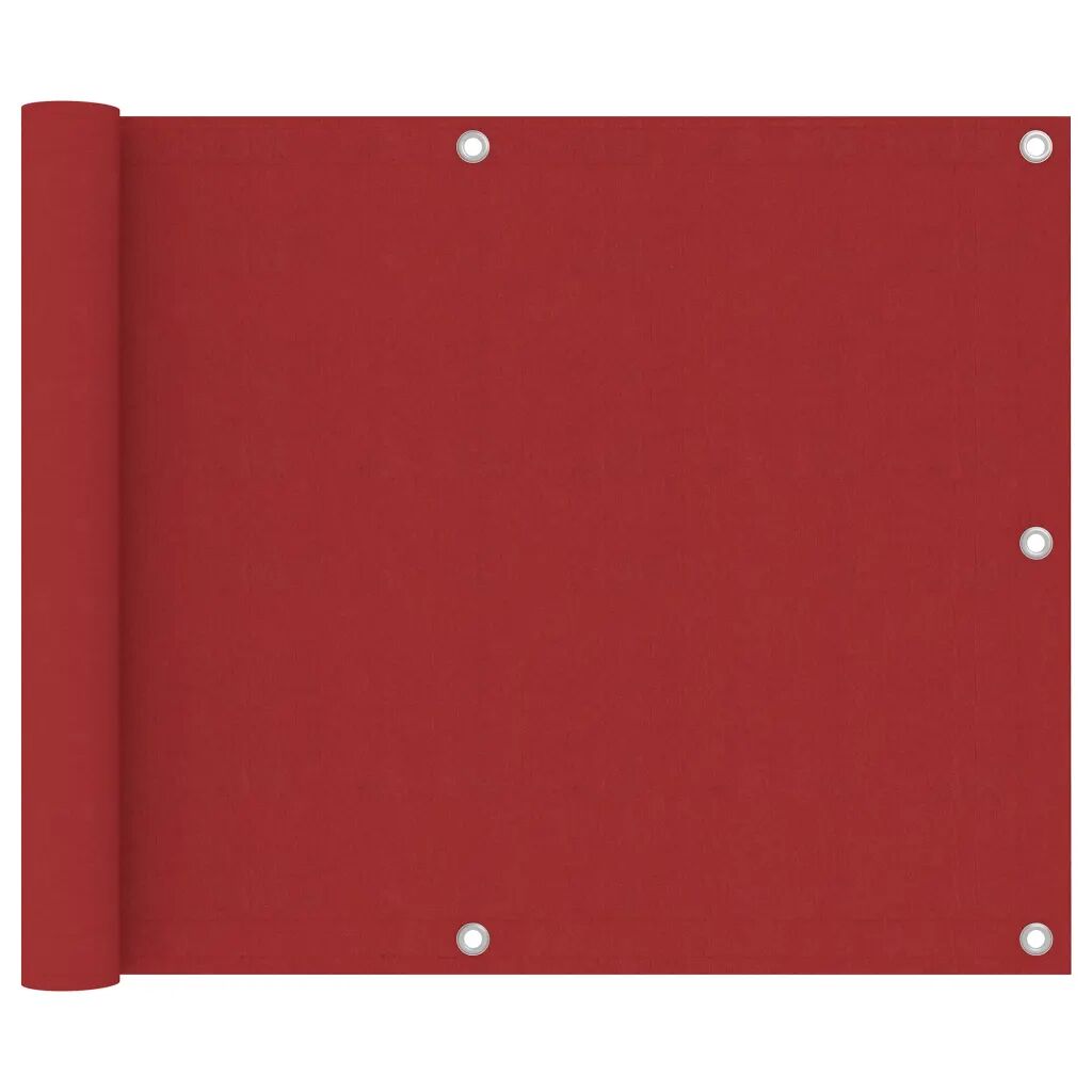 vidaXL Balkongskjerm rød 75x500 cm oxfordstoff
