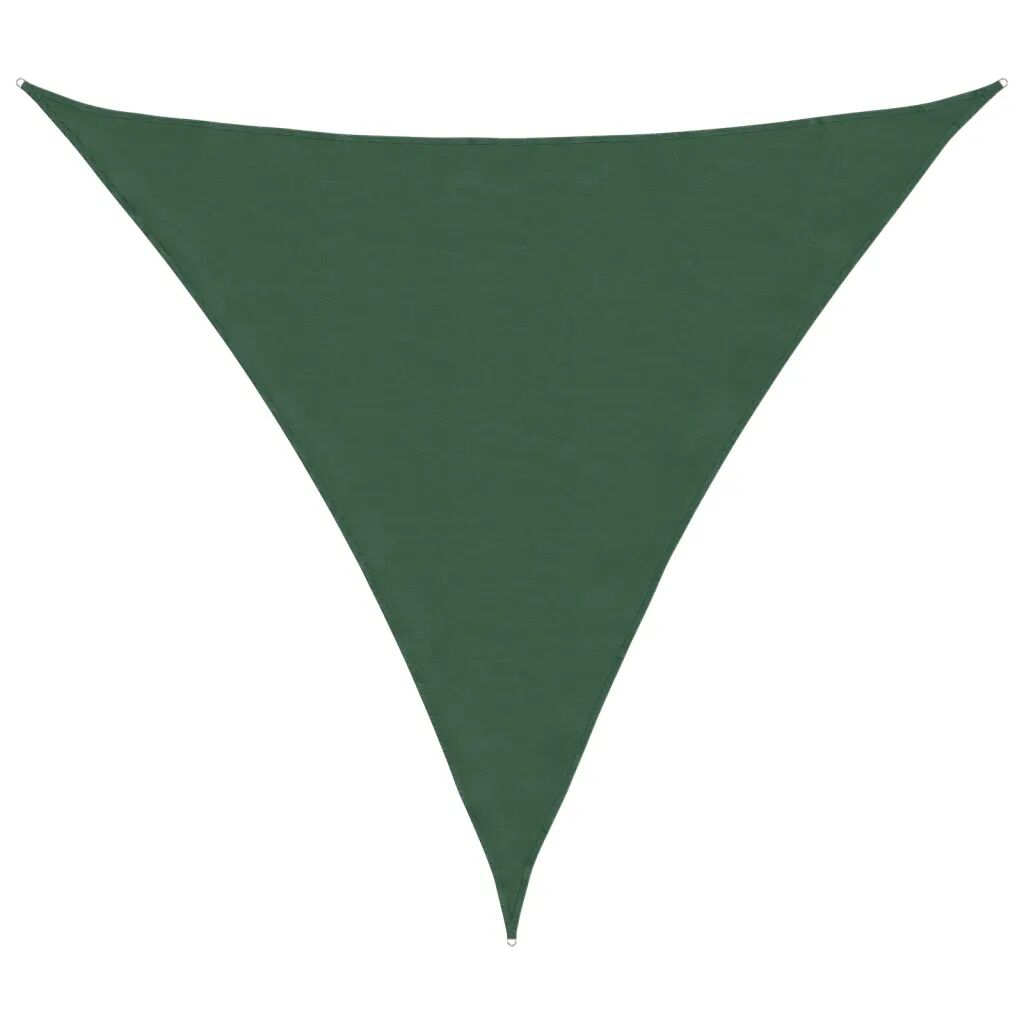 vidaXL Solseil oxfordstoff trekantet 5x5x5 m mørkegrønn