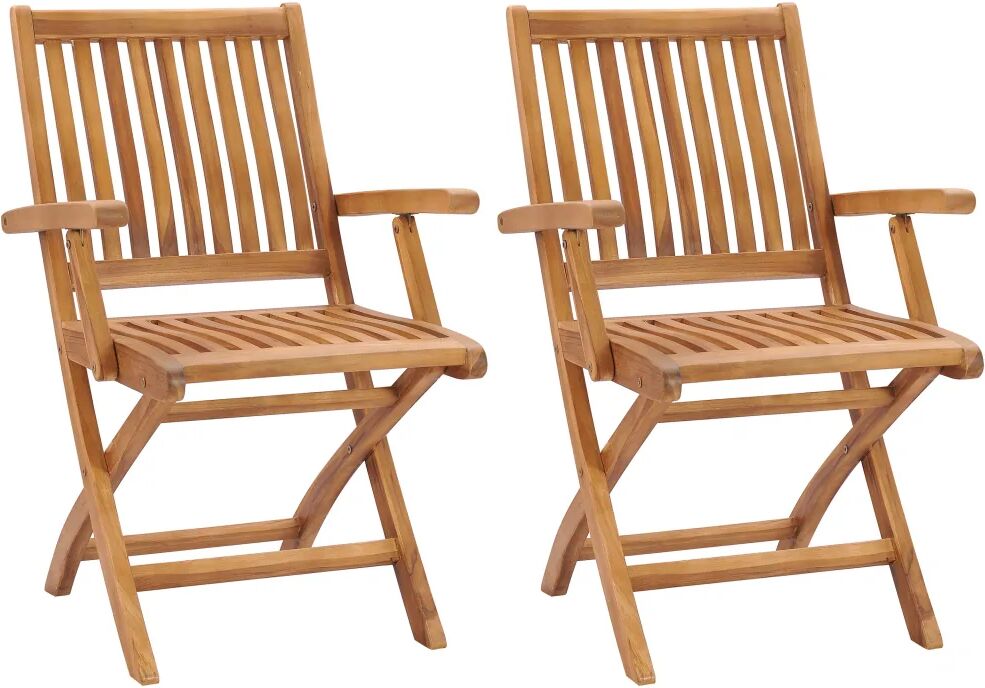 vidaXL Klappstoler 2 stk heltre teak