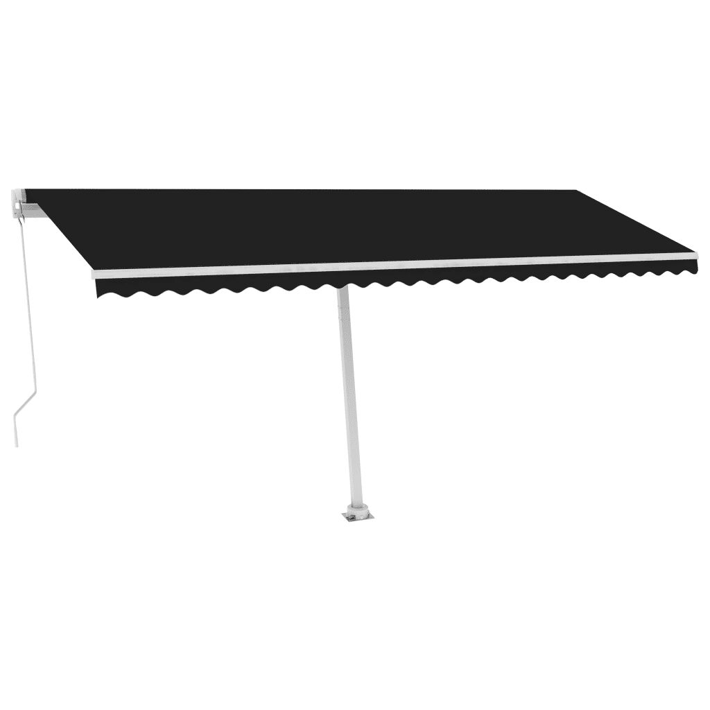 vidaXL Manuell uttrekkbar markise med LED 500x350 cm antrasitt