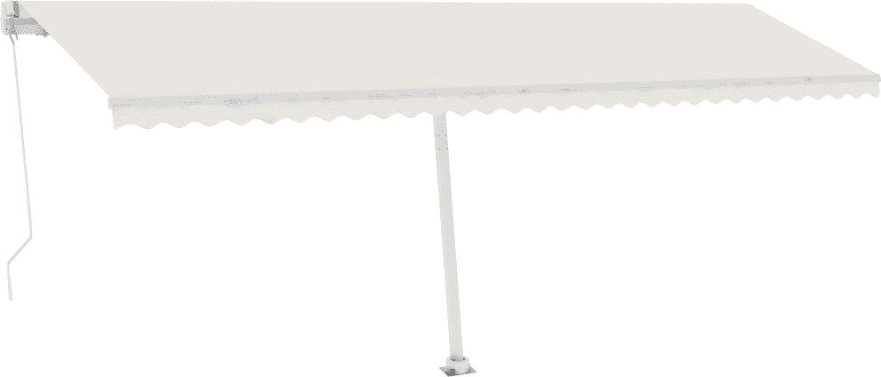 vidaXL Frittstående manuell uttrekkbar markise 600x350 cm kremhvit