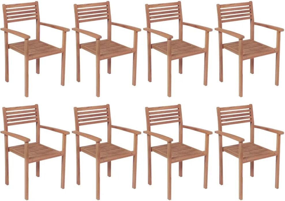 vidaXL Stablebare hagestoler 8 stk heltre teak