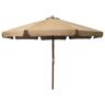 vidaXL Parasol ogrodowy na drewnianym słupku, 330 cm, taupe