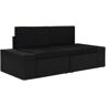 vidaXL Sofa modułowa 2-osobowa, rattan PE, czarna