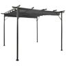 vidaXL Pergola ogrodowa ze zwijanym dachem, 3x3 m, antracyt, 180 g/m²