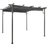 vidaXL Pergola ogrodowa ze zwijanym dachem, 3x3 m, antracyt, 180 g/m²