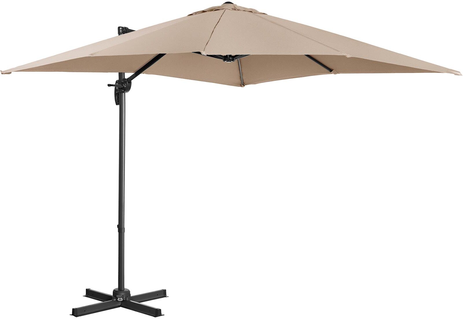 Uniprodo Parasol ogrodowy wiszący - obrotowy - 250 x 250 cm - kremowy UNI_UMBRELLA_2SQ250CR