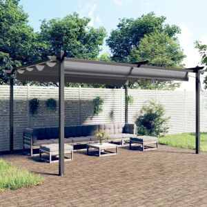 vidaXL Gazebo de jardim com telhado retrátil 4x3 m antracite