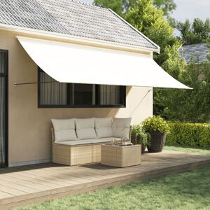 vidaXL Toldo retrátil 350x150 cm tecido e aço cor creme