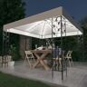 vidaXL Gazebo com cordões de luzes LED 3x3 m branco