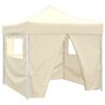 vidaXL Tenda dobrável 3 x 3 m creme com 4 paredes