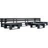 vidaXL Sofás de paletes para jardim 6 pcs madeira preto