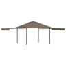 vidaXL Gazebo toldo duplo extens. 3x3x2,75m 180g/m² cinza-acastanhado