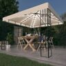 vidaXL Gazebo com cordões de luzes LED 3x3 m cor creme