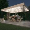 vidaXL Gazebo com cordões de luzes LED 3x4 m cor creme