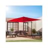 Sweeek Guarda-Sol Rectangular Wimereux 3 x 4 m Excêntrico 360° Rotativo Vermelho