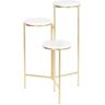 Dkd Home Decor Estantes 48 x 48 x 75,5 cm Dourado Metal Branco Mármore