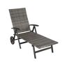 Tectake Espreguiçadeira Auckland (Cinzento - Poli-Rattan - 194x77.5x57 cm)