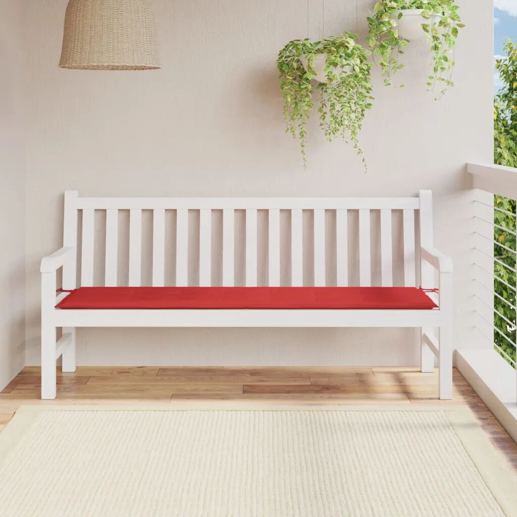 vidaXL Almofadão para banco de jardim 180x50x3 cm vermelho