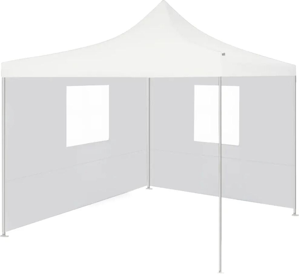 vidaXL Tenda dobrável profissional festas 2 paredes 3x3m aço branco